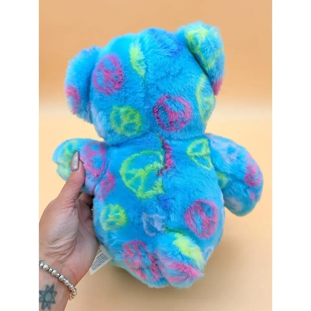 Build A Bear Plush Peace & Friendship Blue Teddy Bear 14